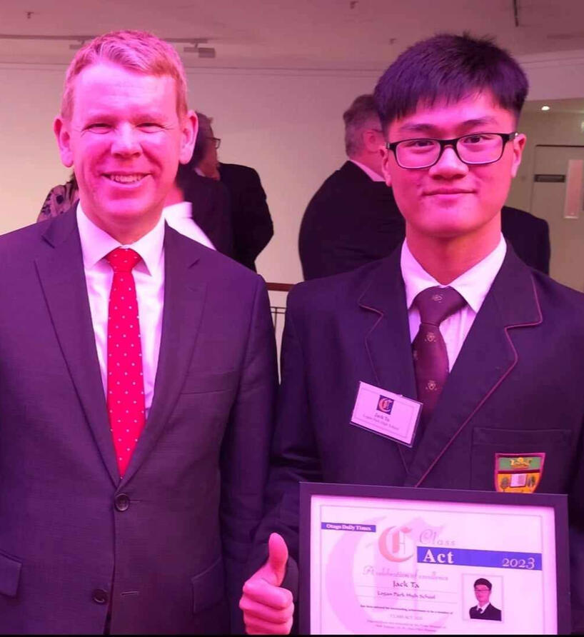 New Zealand Prime Minister Chris Hipkins at ODT Class Act Award For Excellence Ceremony 2024